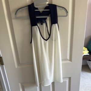 Blue Rain Navy and White Sleeveless Blouse